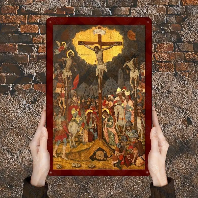 Home Office Icon - Handheld Crucifixion Icon for Wall Decor,