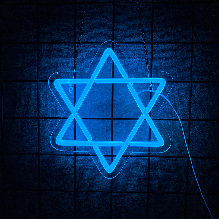 Home Office Icon - David Star Blue Led Neon Sign,