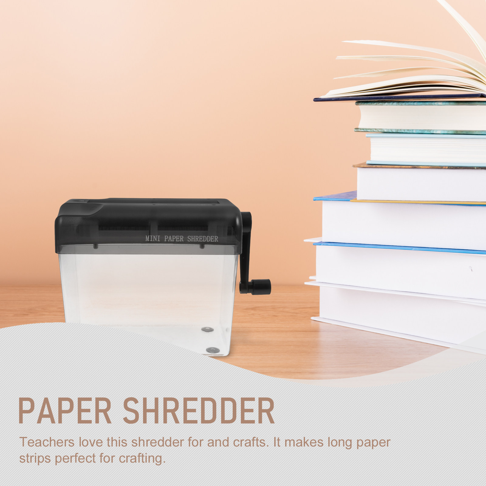 Home Office Paper Shredder - Desktop Hand Crank Shredder Compact Manual