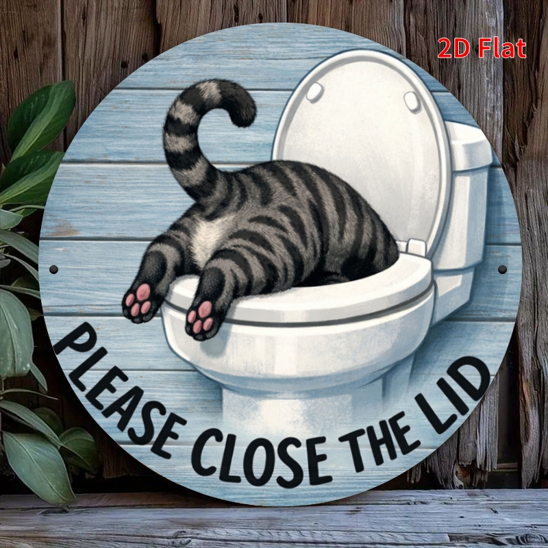 Home Office Icon - Bathroom Polite Aluminum Wall Art, 