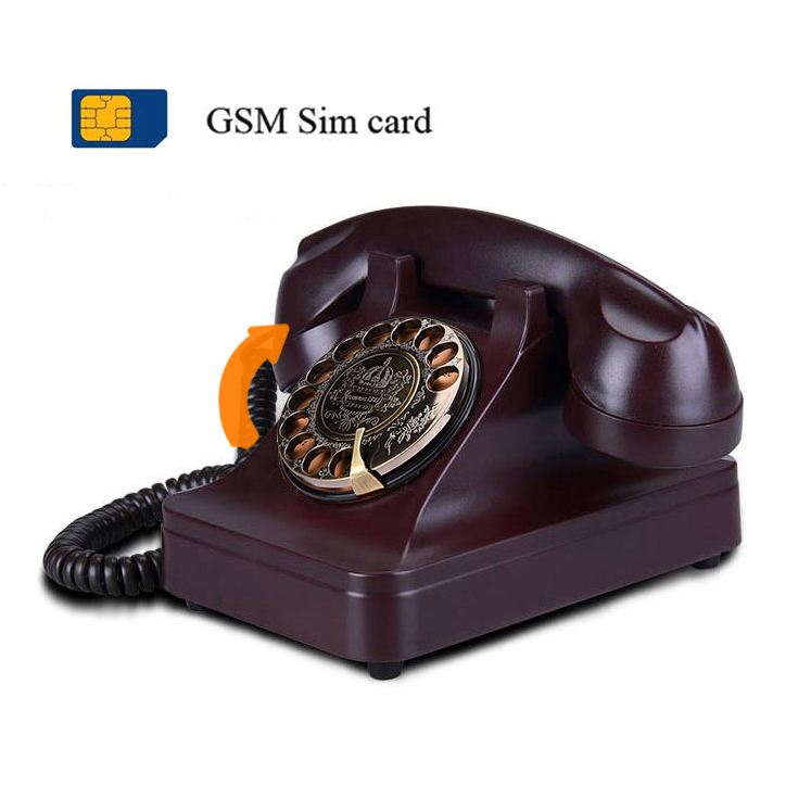 Home Office Call Center - Retro cordless sim card revolve telephone