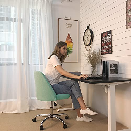 Home Or Office Use - Green Twill Upholstered Adjustable Low-Back Rolling