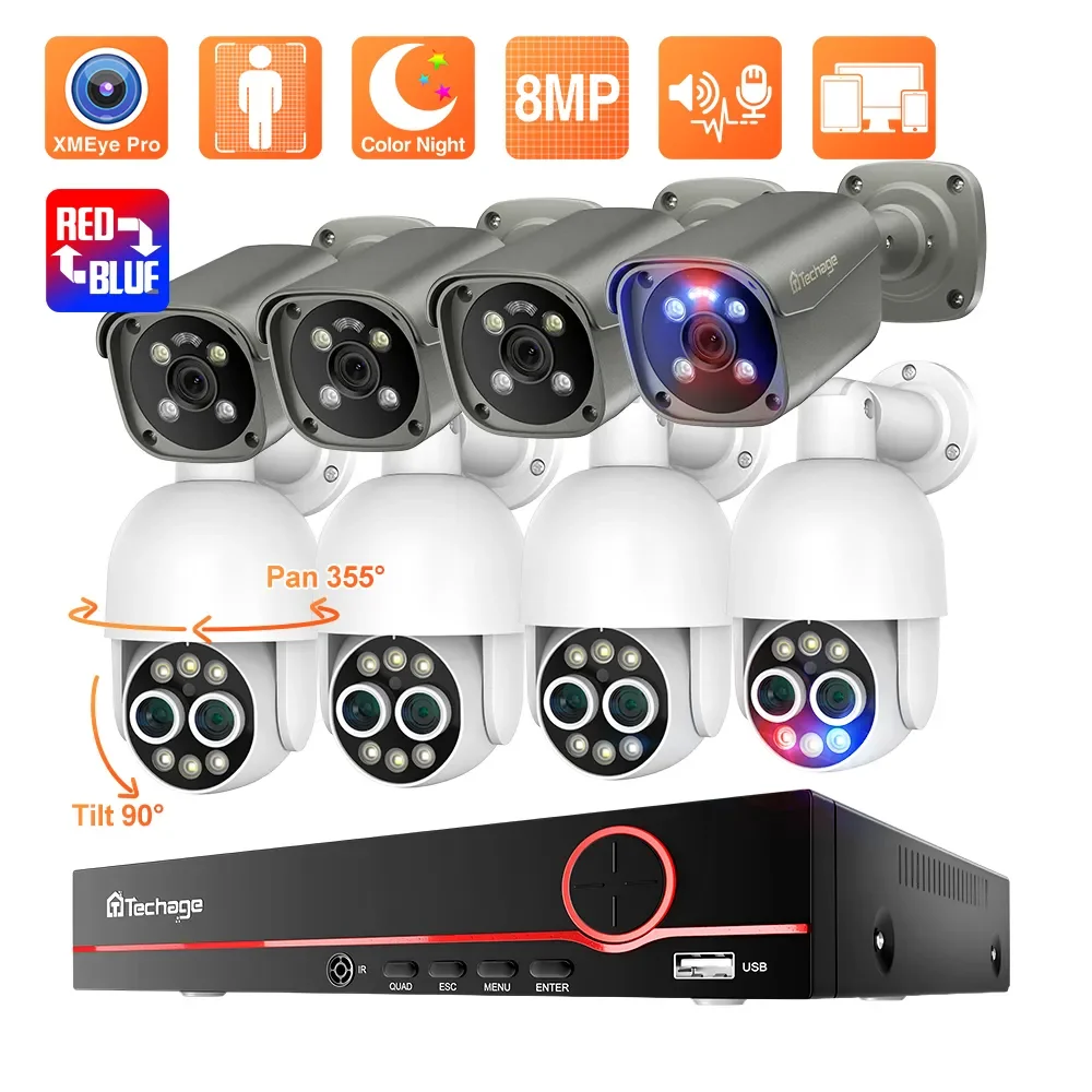 Home Office Zoom - Techage HD 8CH 4K 8MP Surveillance