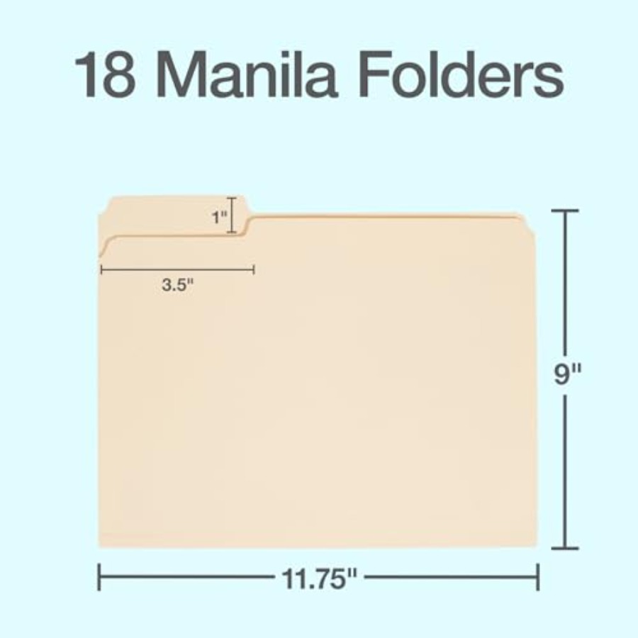 File Folders, 18 Pack, Letter  – обзор и цена Home Office Organization