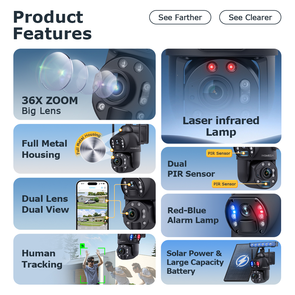 12MP 36X Dual Lens Solar Secur – обзор и цена Home Office Zoom