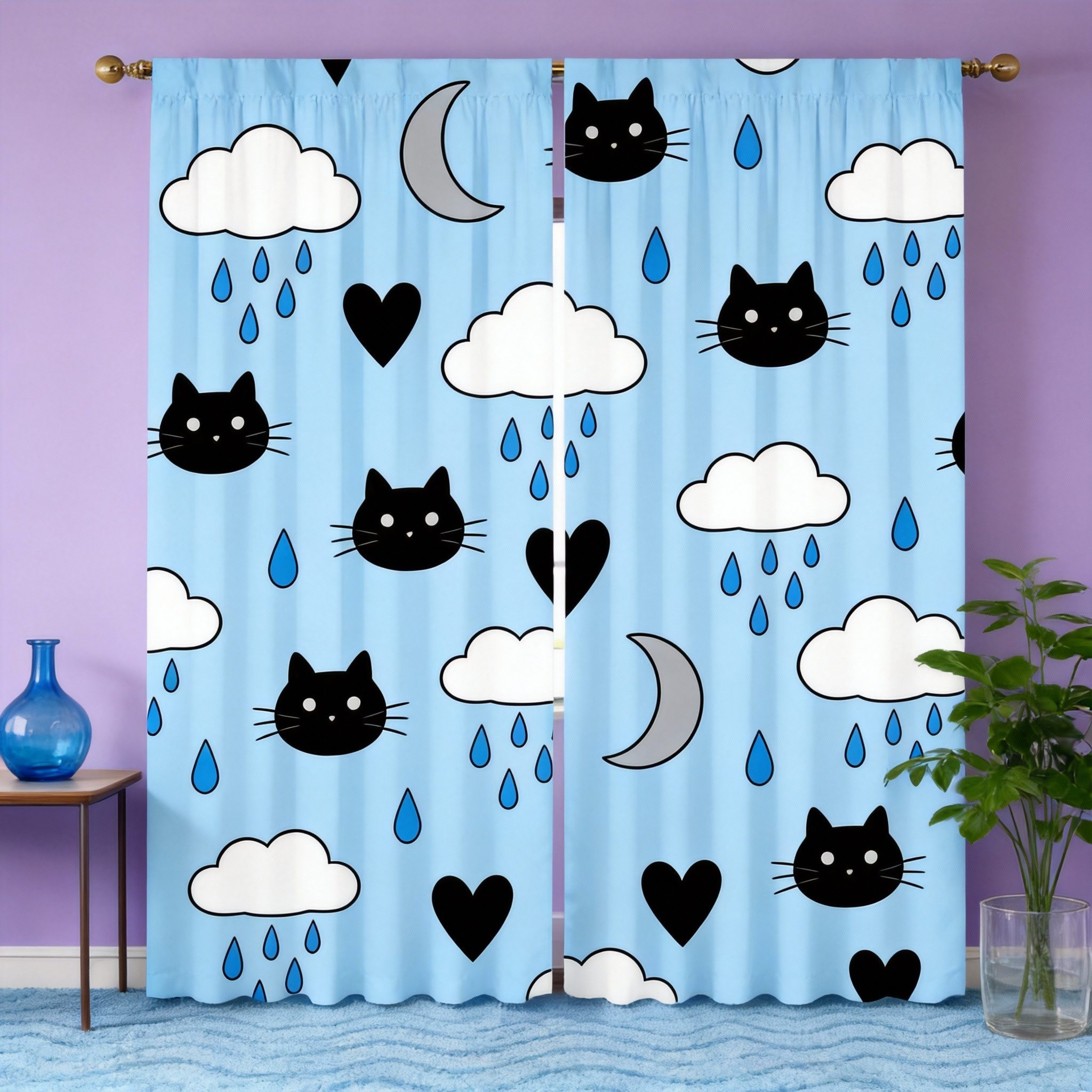 Graffiti Art Curtains 2pcs – B – обзор и цена Home Office Icon