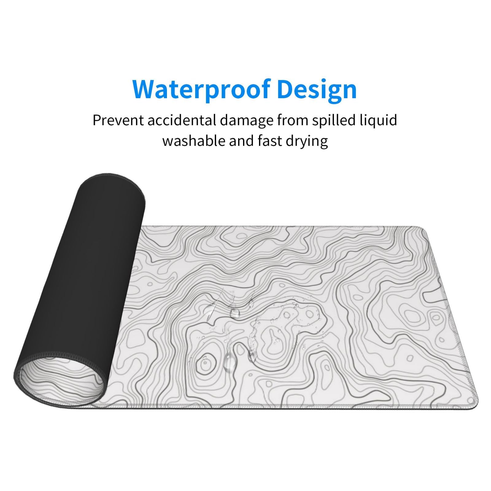 Abstract White Topographic Con – обзор и цена Mousepad Xl Extended