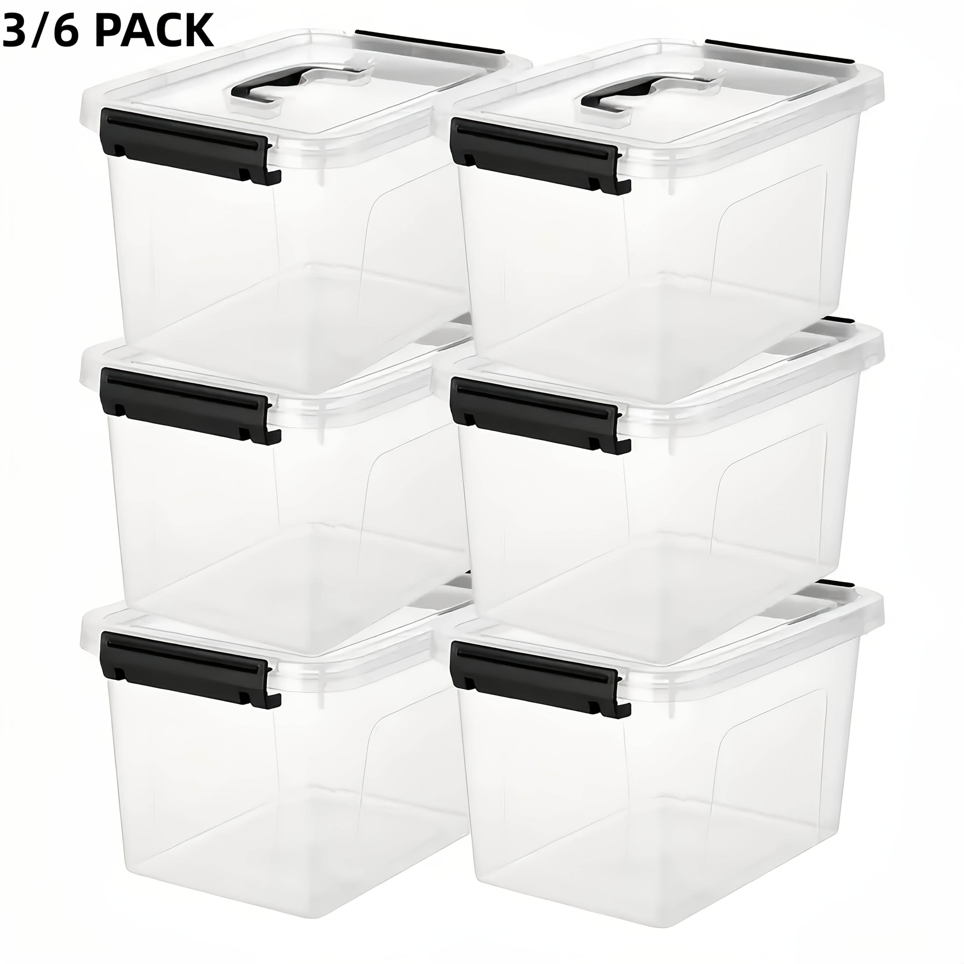 3/6-Pack Clear Plastic Storage – обзор и цена Home Office Organization
