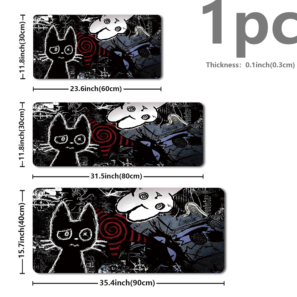 Dark Aesthetic Gothic Cat And  – обзор и цена Mousepad Xl Extended