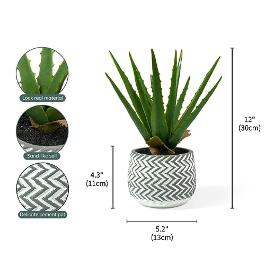 12 Artificial Aloe Vera Potted – обзор и цена Home Office Depot