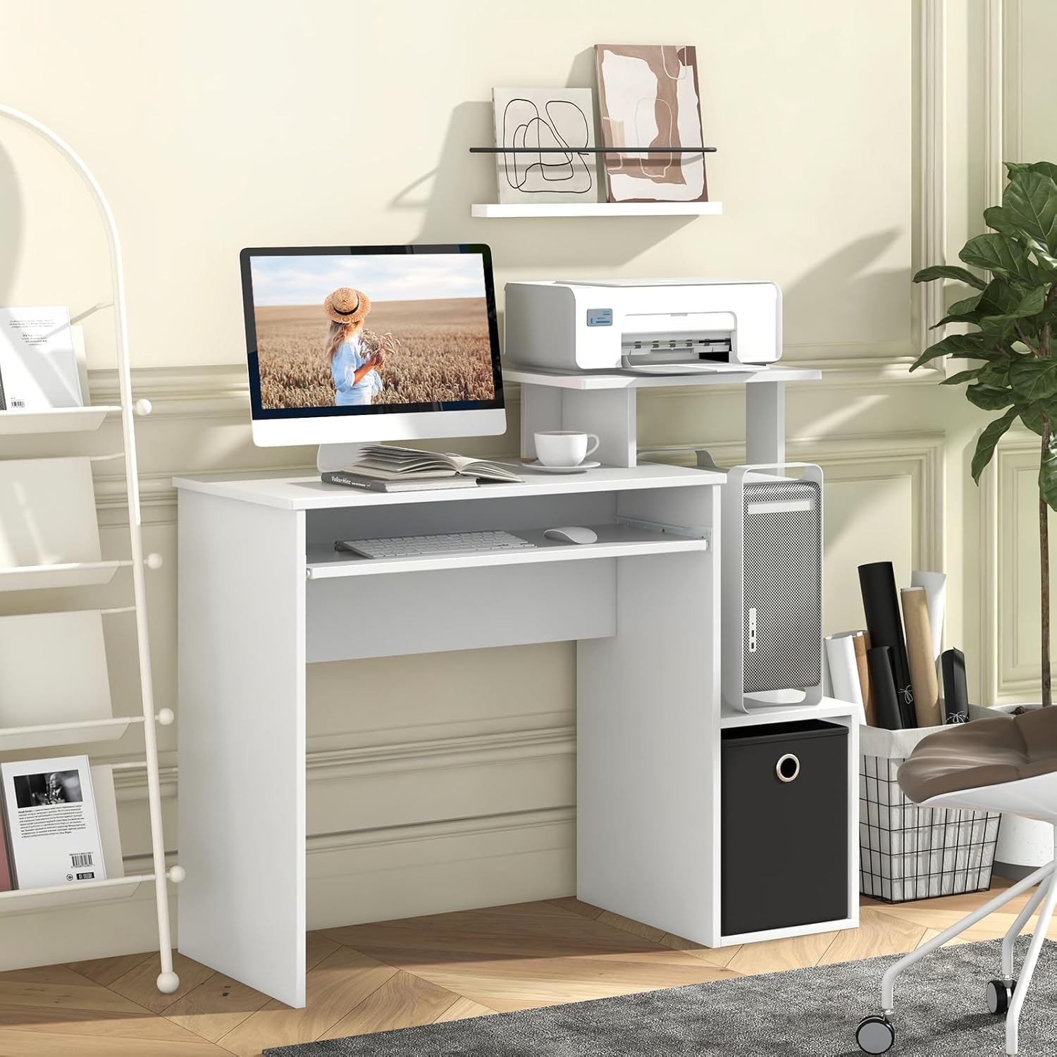 Computer Desk with Fabric Draw – обзор и цена Keyboard Tray Under Desk