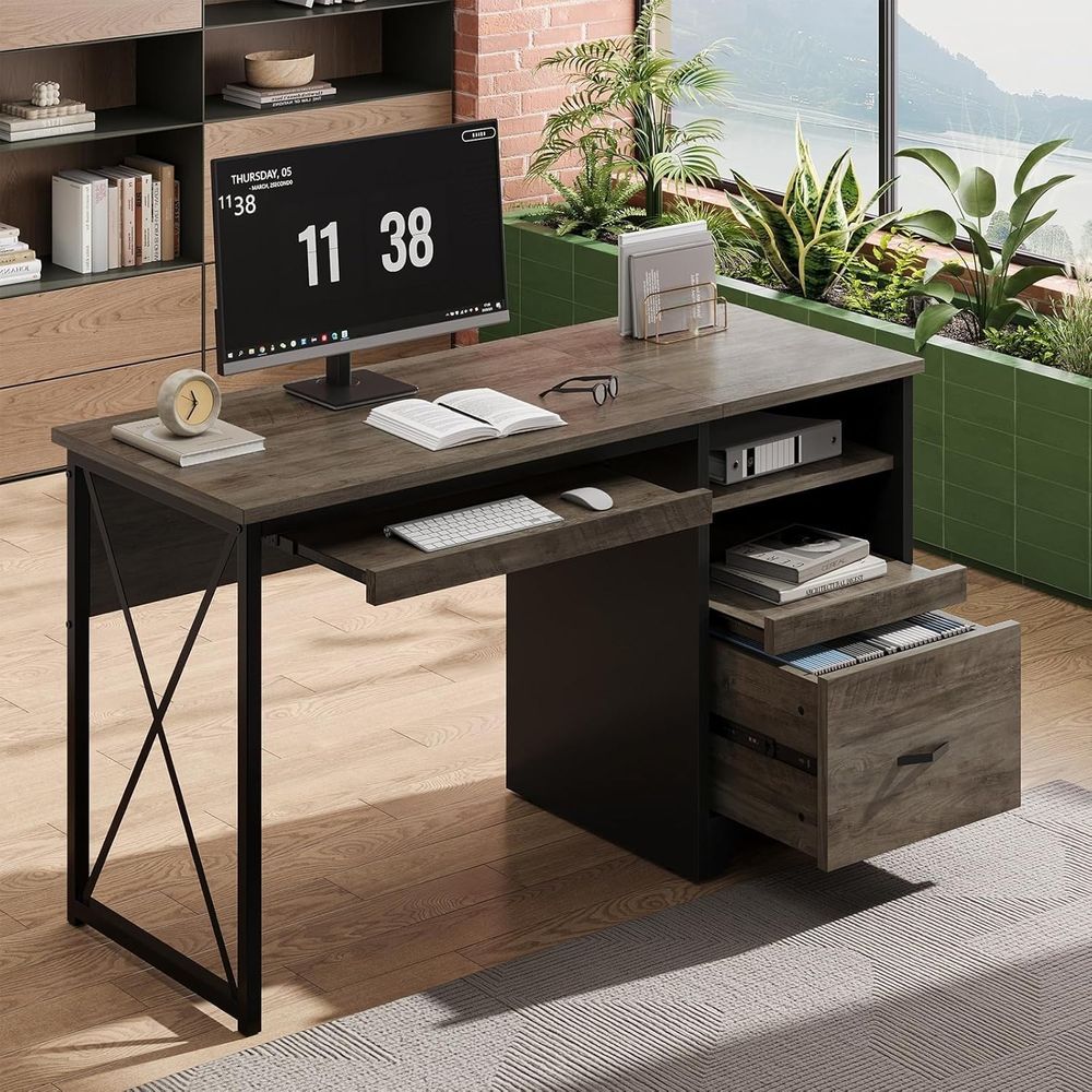 47 Industrial Style Desk with  – обзор и цена Home Or Office Use