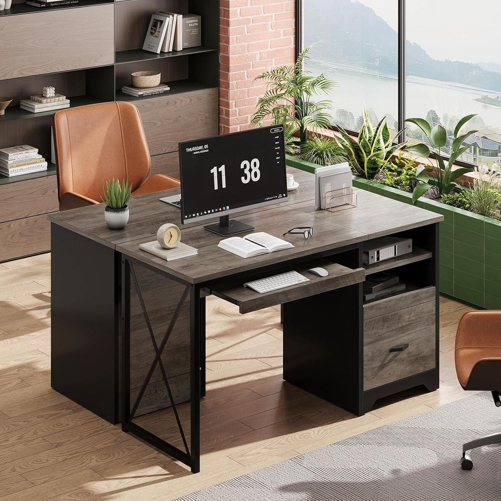 47 Industrial Style Desk with  – обзор и цена Home Or Office Use
